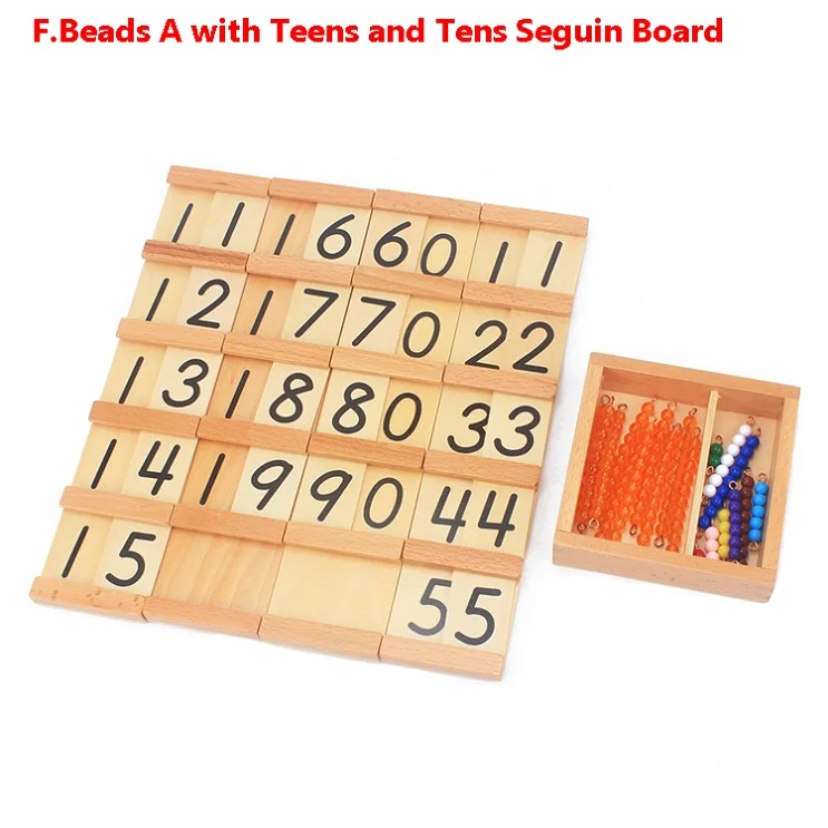 Montessori Teaching Math Toys Teens and Tens Seguin Board with Beads Bars Wood Toys Early Childhood Education Preschool Training 11