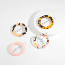 Винтажные леопардовые круглые акриловые зажимы для волос заколка в виде геометрических фигур для женщин девочек Черепаховые заколки аксессуары для волос