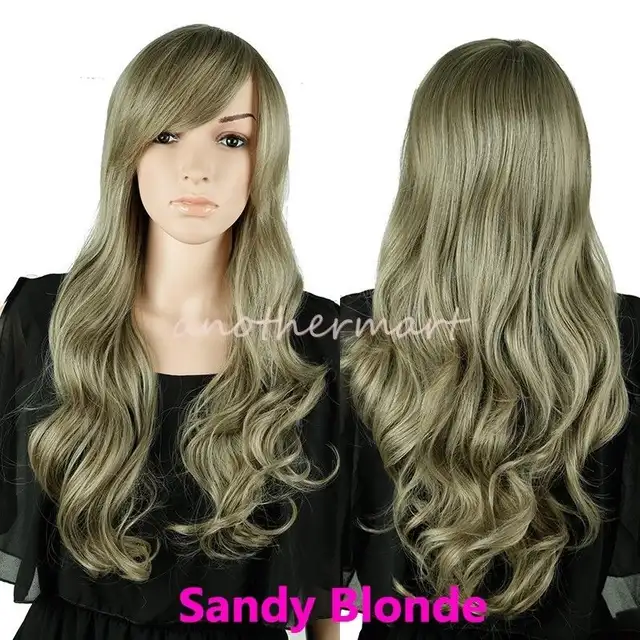 Ladies Long Curly Hair Full Wig Ombre Dip Dye Synthetic Hair