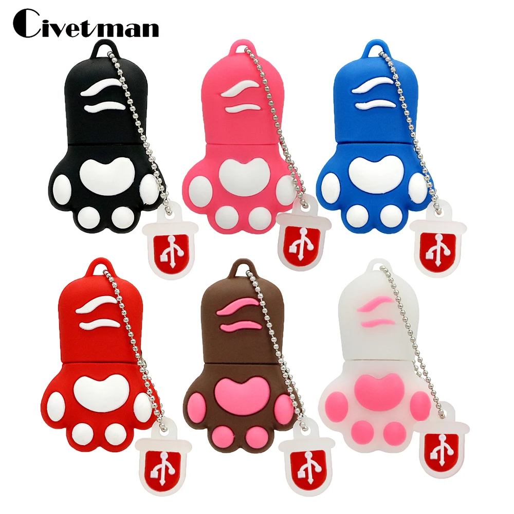 

Usb Flash Drive Super Cute Animal Cat Paw Usb Flash Disk Pen Drive Memory Stick 4GB 8GB 16GB 32GB 64GB 128GB Pendrive