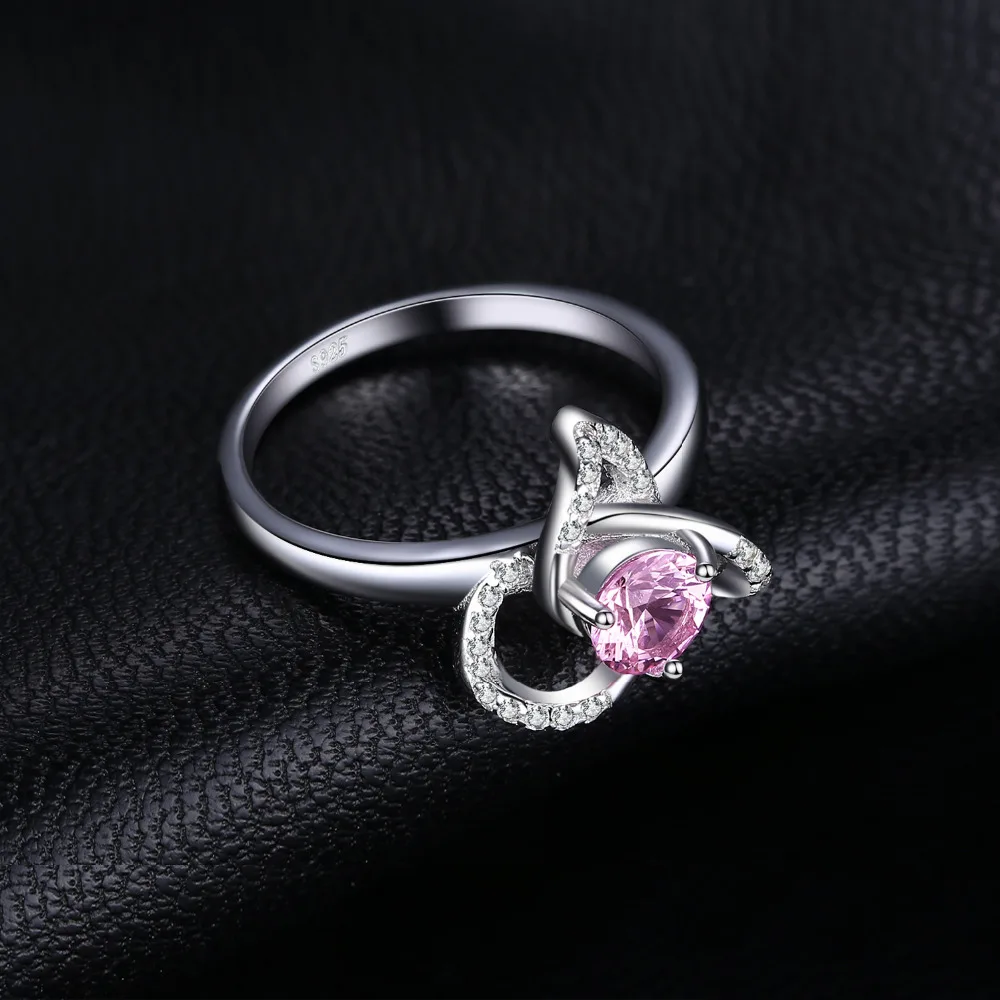 Ювелирное кольцо с троичным узлом, 3 лепестка, с розовым сапфиром, 925 пробы, серебро, для женщин, как красивые подарки, новинка, Лидер продаж