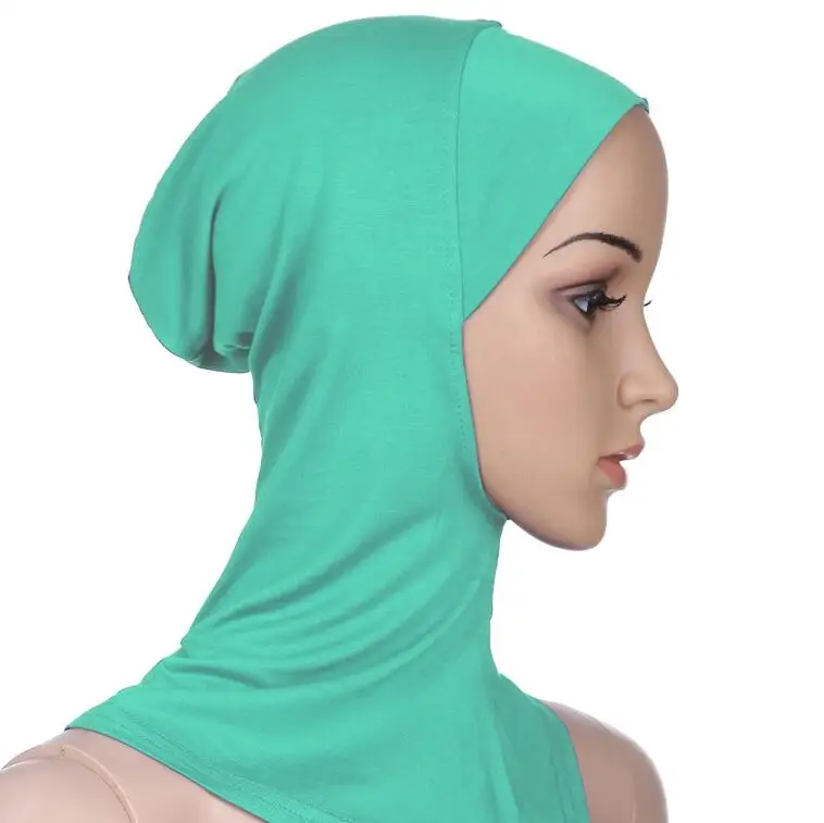 Multicolor Full Cover Soft Modal Muslim Hijab Shawls Swimming Cap Women's Swimming Suit Islamic Underscarf Bikinis Beachwear Cap - Цвет: cornflowerblue