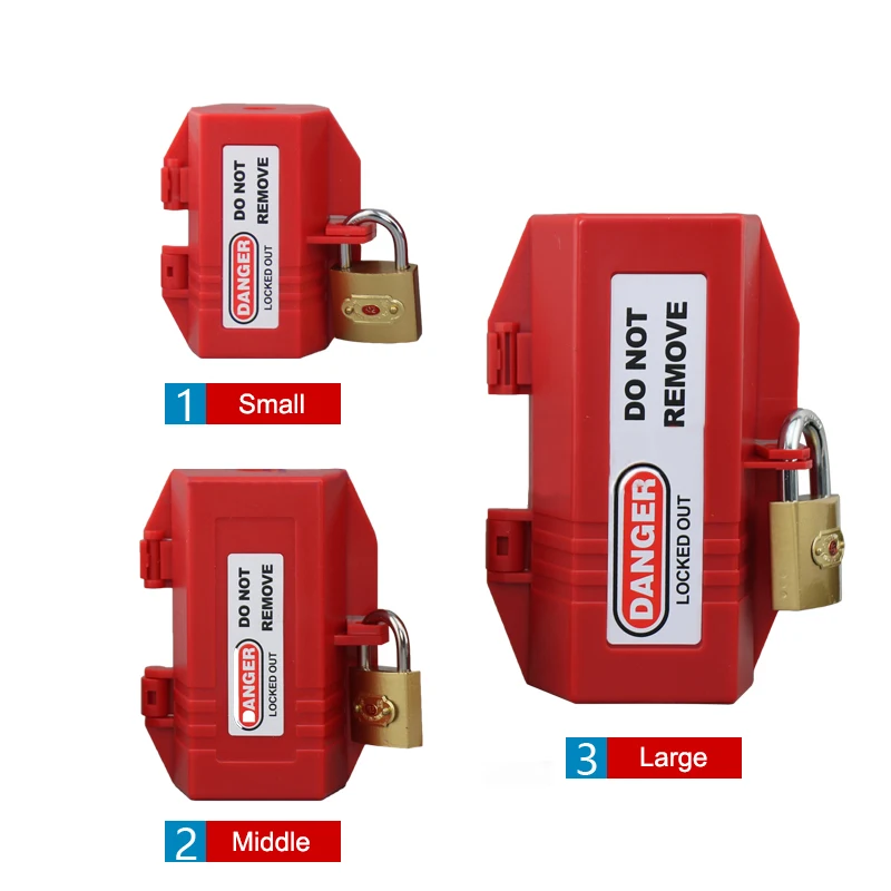 

Power Plug Lock Box 3 Size With Metal Padlocks Engineering Plastic Housing Air Conditioner TV Washing Machine plug Locks
