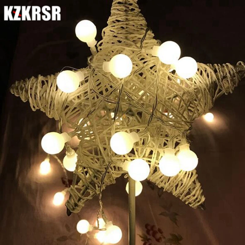 

KZKRSR 10M 100 Globe Ball Outdoor Led String Lights for Christmas Tree New Year Wedding Party Garland Fairy Decoration 110V 220V