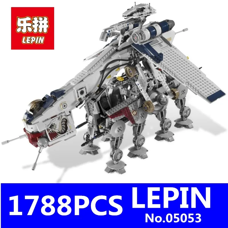 

LEPIN 05053 1788pcs Star Series Wars Republic Dropship with AT-OT Walker Building Blocks Bricks Set Compatible 10195 Toys