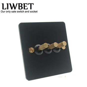 

3 Gang 2 way wall switch and Black color light switch with Gold color toggle