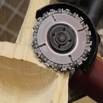

Durable 4 Inch 22 Teeth Carving Chain Disc Woodworking Sculpting Tool For 100 / 115 Angle Grinder