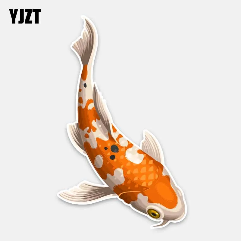

YJZT 10.5CM*17.5CM Fashion Swimming Carp PVC Car Window Sticker Waterproof Decal 5-0223