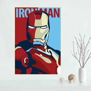 

New arrival Custom Iron Man Canvas Painting Poster Cloth Silk Fabric Wall Art Poster for Fashion Home Decor