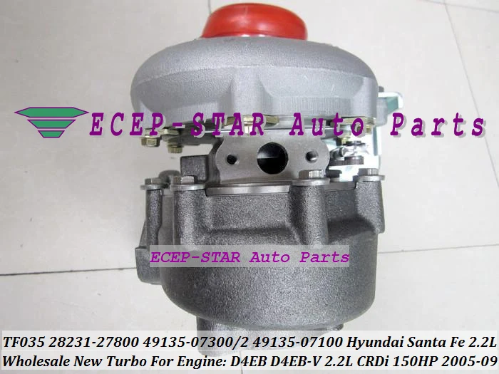 TF035 28231-27800 49135-07302 49135-07300 49135-07100 Turbo Turbocharger For HYUNDAI Santa Fe 2.2L CRDi 2005-09 D4EB D4EB-V 150HP (5)