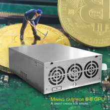 Open Air Mining Frame Rig Graphics Case GPU ATX Fit 6/8 Graphics Card Ethereum ETH ETC ZEC XMR Magnalium Alloy 12cm Fans Bitcoin