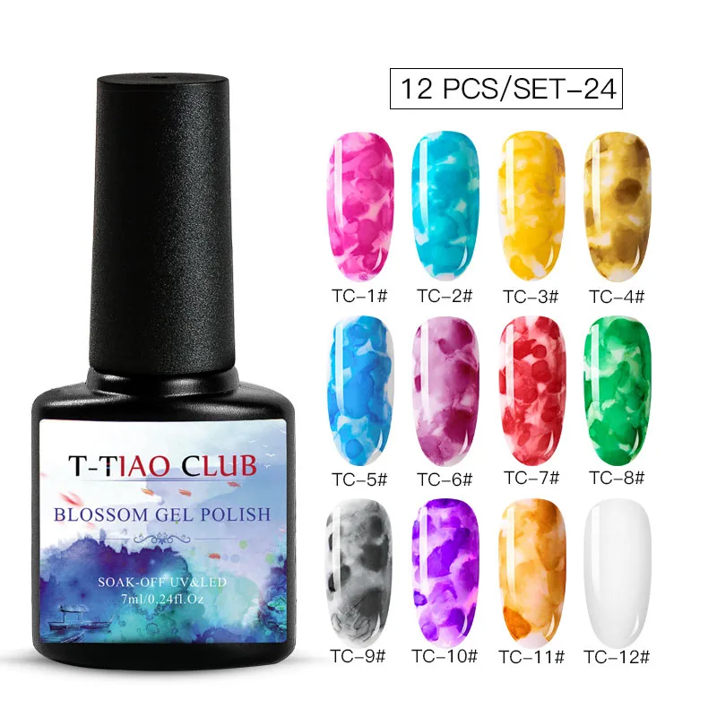 T-TIAO CLUB Blooming Painting Nail Gel Polish Effect Flower Blossom Nails Gel Soak off UV Gel Varnish Manicure Nail Art Lacquer - Цвет: EZH04523