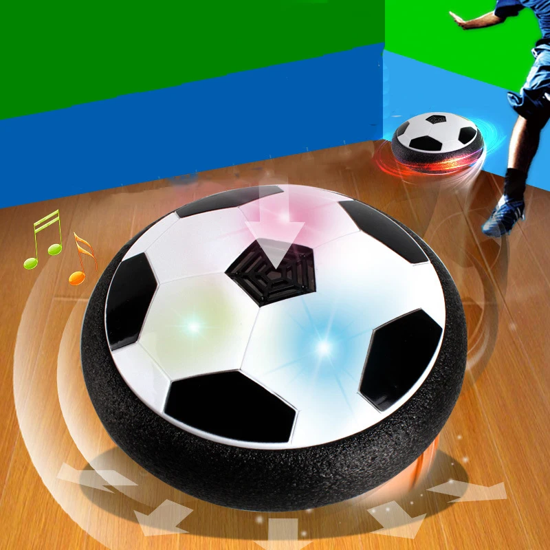 Creative Electric Suspension Soccer LED Air Cushion Football Light Up Toy Kids Boy Funny Indoor Play Game Toy For Birthday Gift