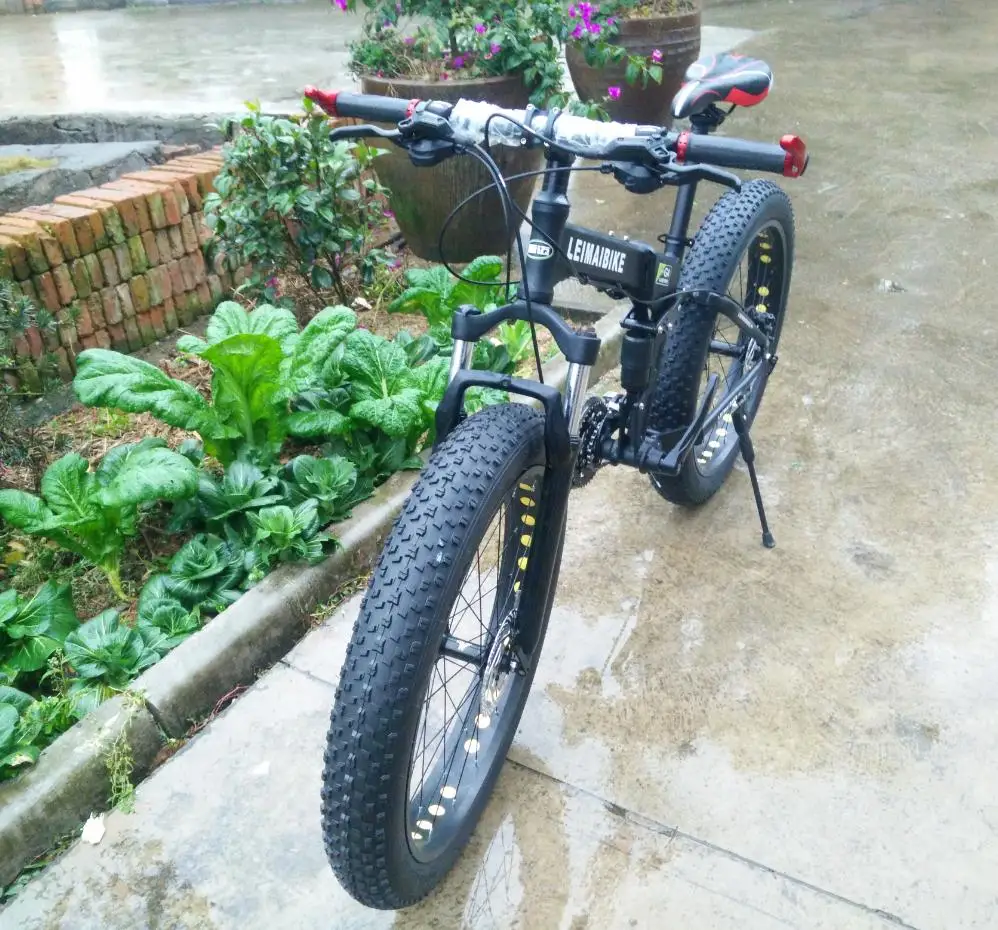 Perfect Kalosse Aluminum alloy   Folding bike  26*4.0 tires ,Full suspension  Fat bicycle ,snow mountain bike , 21/24/27/30 speed, 6