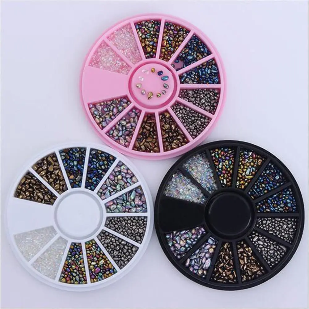 

1Box Mixed Rhinestone 3D Nail Art Decorations DIY Nail Art Accessories Wheel Tips Crystal Glitter Color Acrylic Diamond Drill