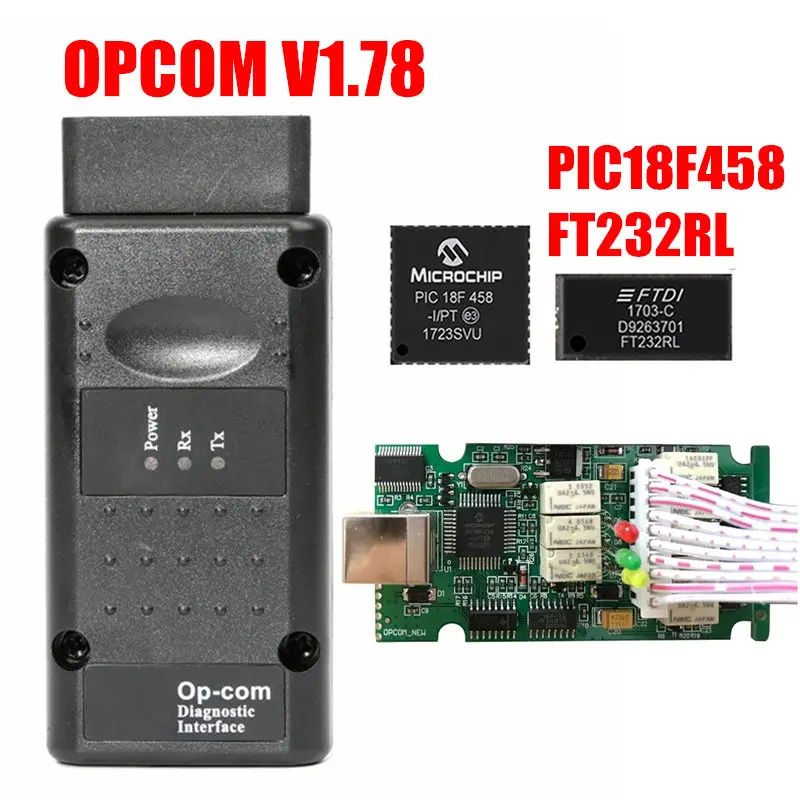 OBD2 OPCOM V1.65 V1.70 V1.78 1,99 поддержка флэш-обновления с PIC18F458 прошивкой V1.95 A+ диагностический инструмент для Opel, OPCOM - Цвет: V1.78