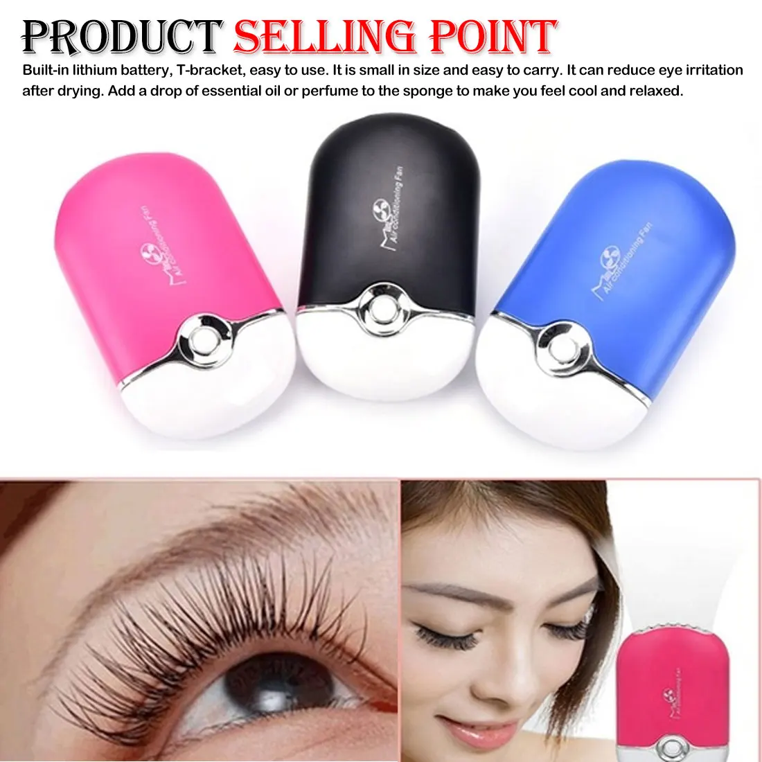

Portable USB Mini Fan Eyelash Dryer Fan Quick Dry Glue Fake Eye Extension Eyelash Mascara Dryer Makeup Tools 3 color fan