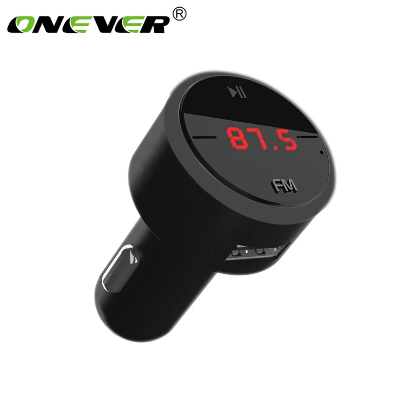 Onever 5V3. 1A автомобильный Bluetooth fm-передатчик с двумя usb-портами, автомобильное зарядное устройство, автоматический модулятор, mp3-плеер, автомобильный прикуриватель, комплект для громкой связи, Новинка - Название цвета: Black