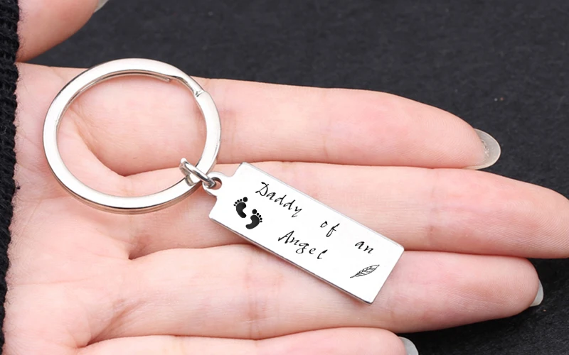 Porte Cle Commemoratif Papa D Un Ange Bijou Pendentif Perte De Bebe Accessoires De Sac Charme Aliexpress