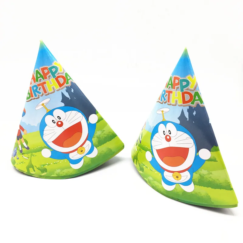 6pcs/lot Doraemon theme party hats Doraemon theme birthday party