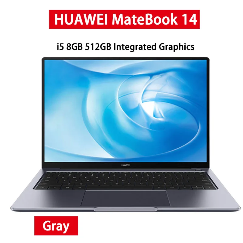 Новинка, ноутбук HUAWEI MateBook 14, Подлинная Windows 10, 14 дюймов, i5-8265U ram, 8 Гб rom, 512 ГБ, четырехъядерный ноутбук, 57.4Wh - Цвет: i5 8G 512G Gray UHD