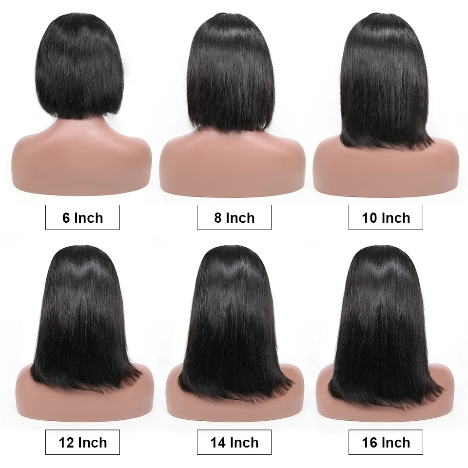 13x4 Short Lace Frontal Human Hair Bob Wigs XYHair Brazilian Remy Hair Straight Lace Front Wig for Women Pre Plucked Hairline