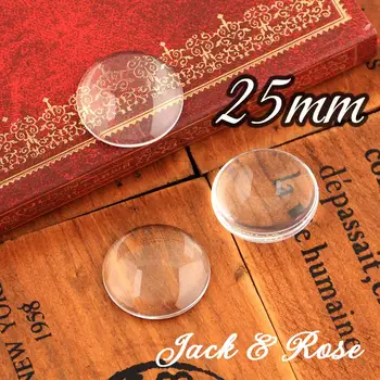 

100pcs/lot Good Quality 25mm Domed Round Transparent Clear Magnifying Glass Cabochon Cameo Setting Base Set