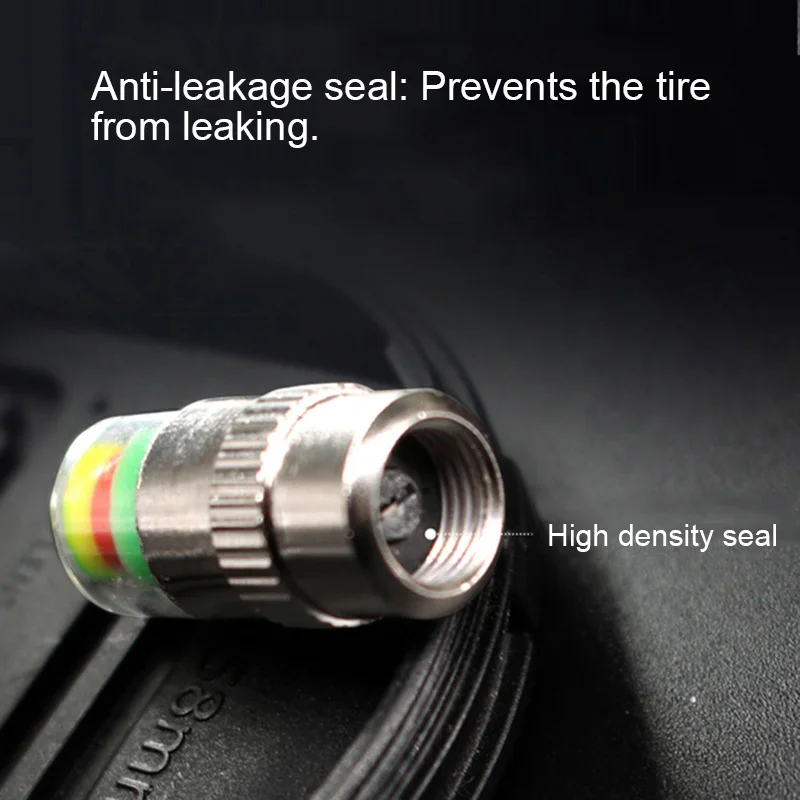

New 4 Pcs Car Tire Tyre Air Pressure Valve Stem Caps Sensor Indicator Alert Auto SUV