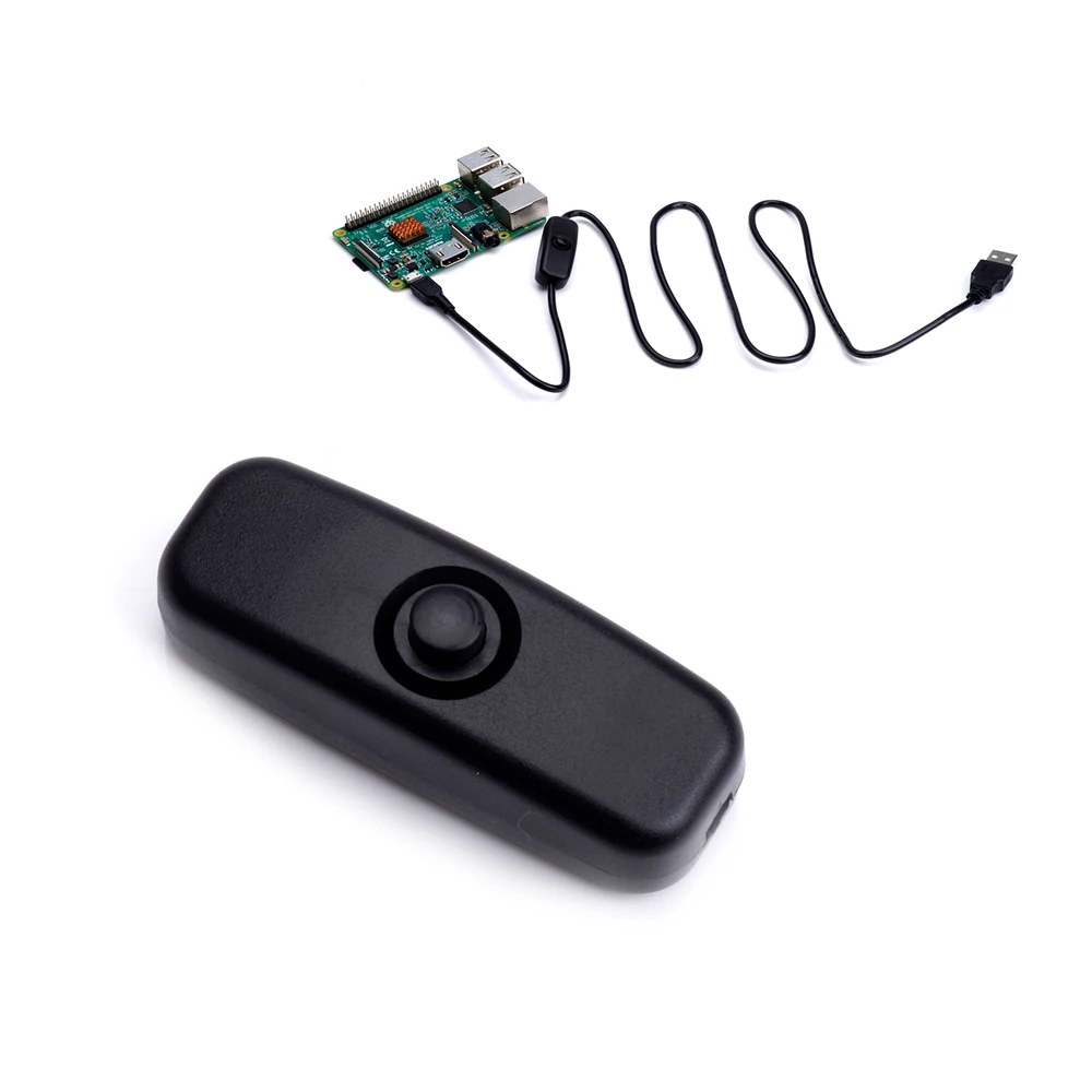 10 шт. кнопка включения/выключения переключатель круглая кнопка Черный Маленький Выключатель шнур питания плюс ключ для Raspberry Pi DIY шнур питания