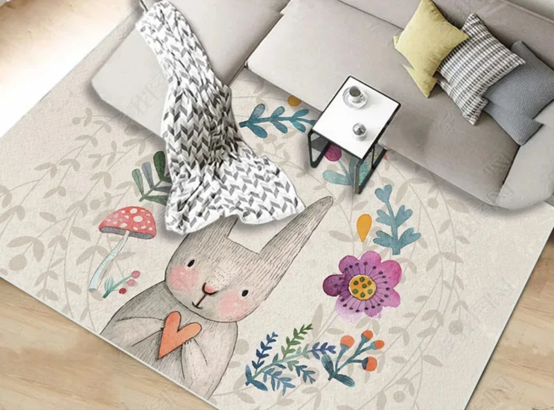 Скандинавский стиль Единорог узор 3D ковер большой размер гостиная спальня площадь Коврики чайный стол прямоугольный против скольжения напольный коврик/ковры