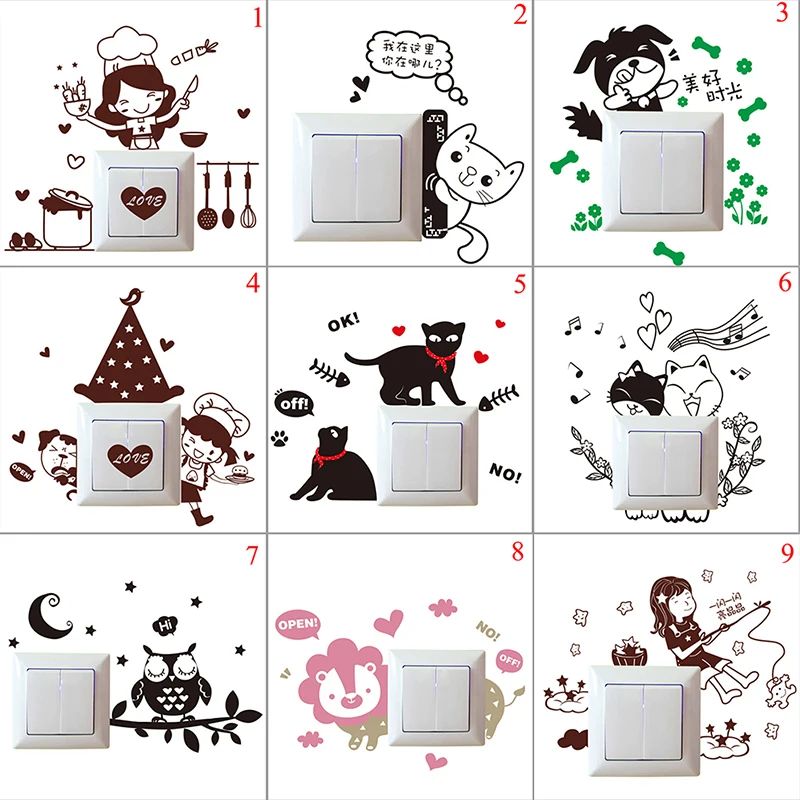 

New Arrival Fashion Kitchen Light Switch Sticker For Kicthen Decoration Hot Sale Cute Cook Wall Decal Home Decor