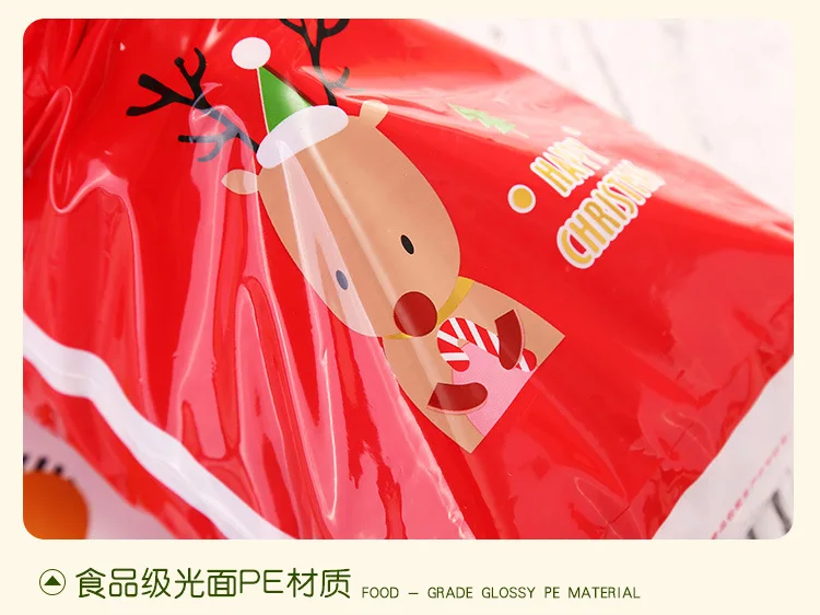 LBSISI Life 5 шт. рождественские подарочные пакеты с лосем, печеньем, конфетами, шоколадом, лентами, веревками, Упаковочные сумки, пластиковые пакеты со шнурком, самостоятельная подставка