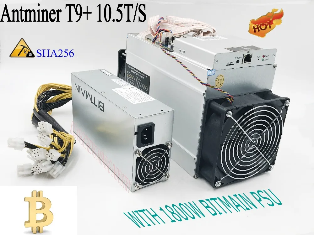 KUANGCHENG sell old AntMiner T9+ 10.5T Asic Miner Bitcon Miner,16nm BTC Mining with power supply Sha256 algorithm.Fast, steady