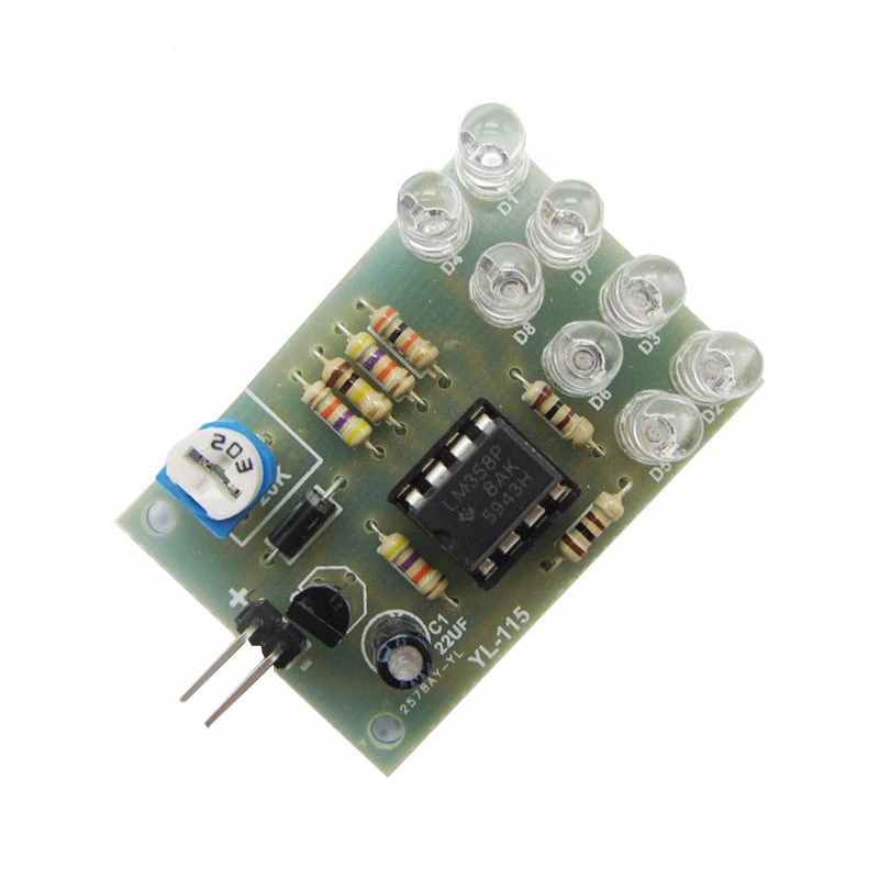 DIY дышащий светодиодный модуль LM358 8 шт. 5 мм синий светодиод Электронный комплект |