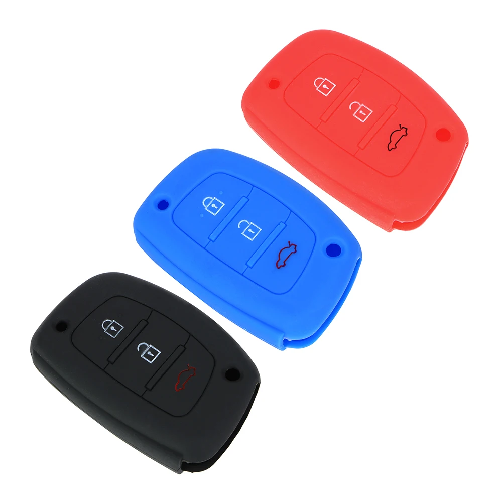 

Key Bag For Hyundai Avante Porter Grandeur Sonata Santafe i30 HB20 Solaris ix35 Verna 3 Button Car Key Cover Silicone