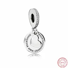 Сияющие женские подвески три поколения, очаровательные бусины для женщин, ювелирные изделия DIY Fit PANDORA, Подвески Серебро 925, FL612