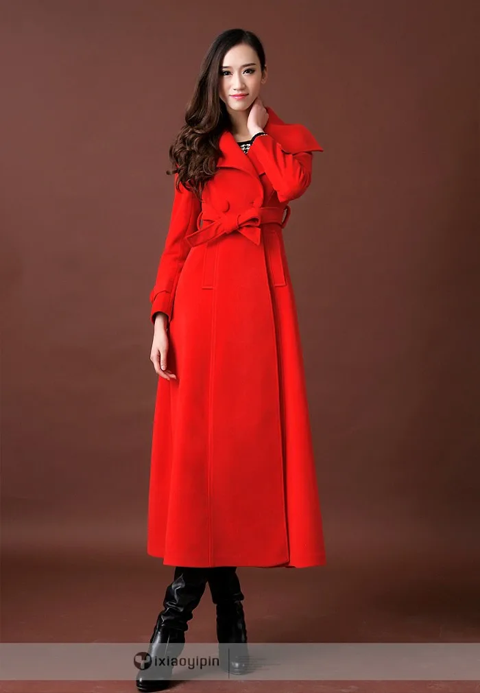 Осень-зима Для женщин супер длинный ремень твердые тонкие кашемировые пальто женские элегантные шерстяные пальто, женская верхняя одежда, S-XXXL D023