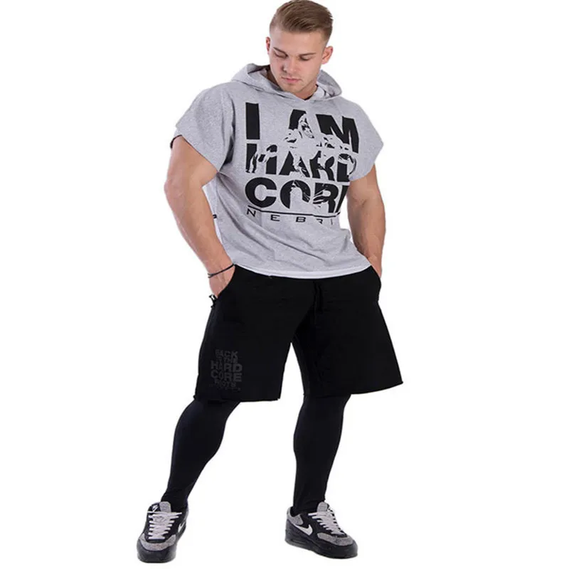 Men cotton hoodie sweatshirts fitness tank top (2)