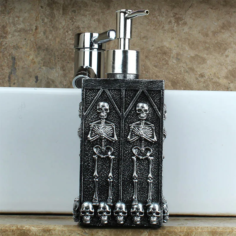 المطهر الحاويات متعددة الأوجه الجمجمة قوارير الصابون 460 مللي السائل زجاجة تخزين كبيرة قدرة الحمام اكسسوارات