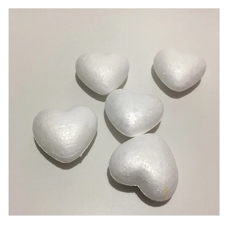 

CCINEE 2.5cm Wholesale Modelling Polystyrene Styrofoam Foam ball Love Heart White Craft for DIY and toy shape accessory