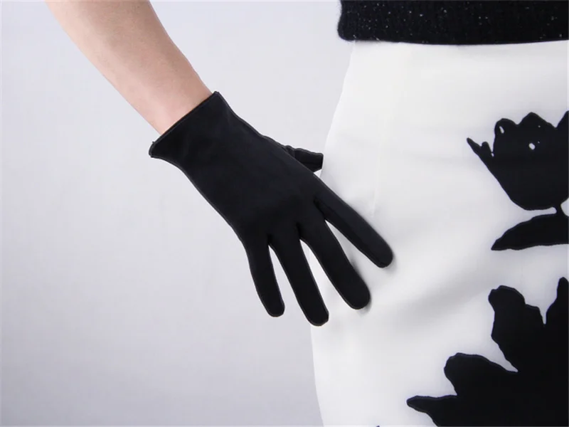 2018 модные леди замша перчатки черные матовые отшлифовать замши моделирование кожа без выстроились Женская длинная куртка с секциями 60 см