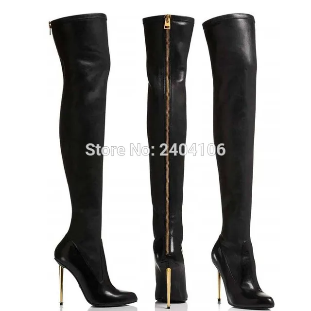Luxury Sexy Shoes Woman Stretch Black 