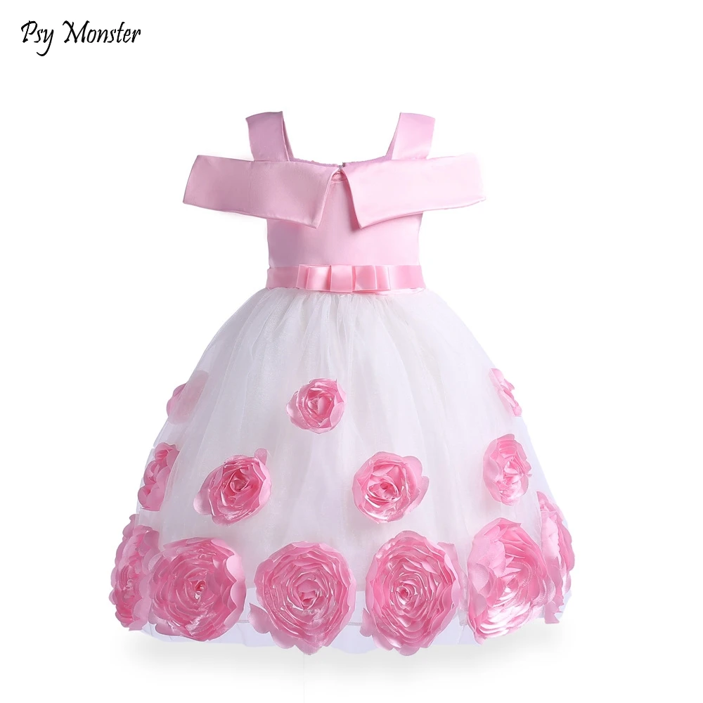 Kids Fancy Wedding Gowns Flower Girls Princess Party Formal Dress