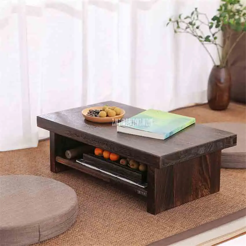 New Tatami Small Coffee Table Japanese Style Solid Wood Antique Tea Table Rectangle Computer Table Living Room Wooden Tea Table