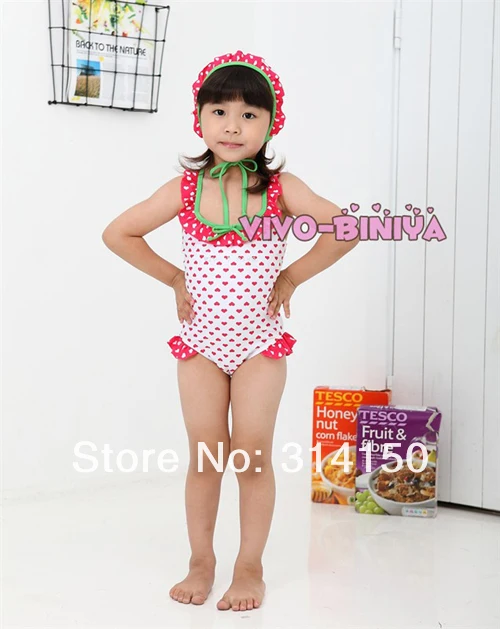 VIVOBINIYA/ ; детский купальный костюм для маленьких девочек; купальный костюм в горошек; детский купальный костюм из 2 предметов; летняя одежда; сиамский купальник - Цвет: 4T