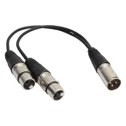 Новый горячий XLR 3 контактный сплиттер y-адаптер штекер 2 Женский DMX кабель для микрофона NV99