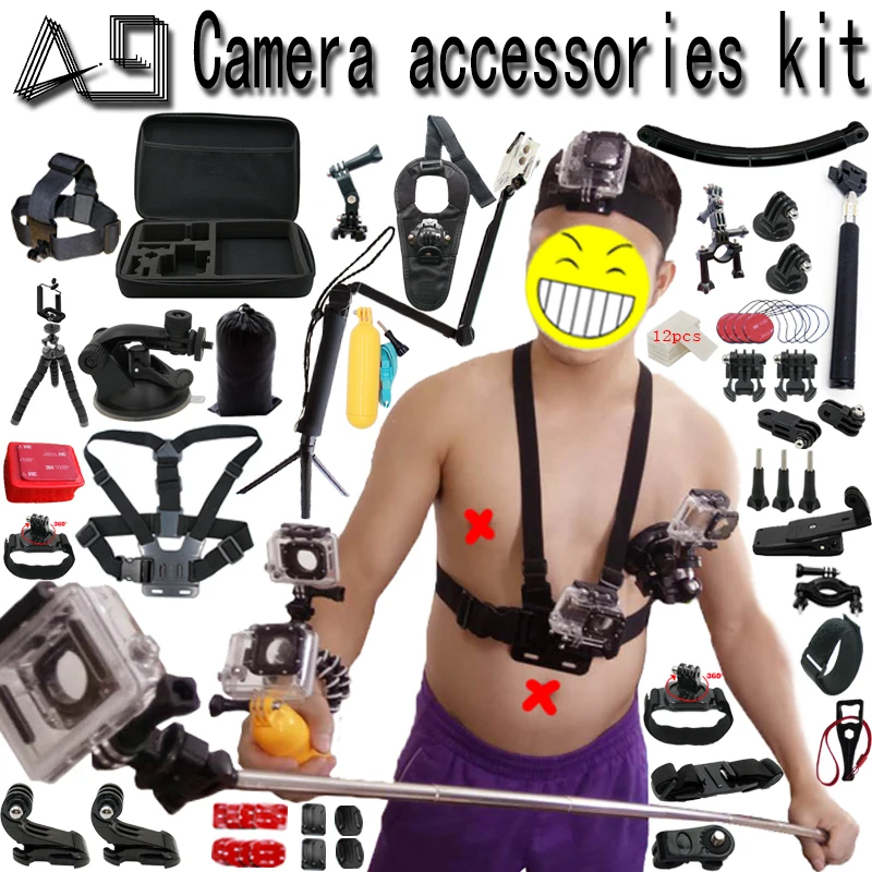 A9 для Gopro аксессуары набор go pro hero 6 5 4 3 комплект крепление SJCAM SJ4000/xiaomi yi/eken h9/sony экшн