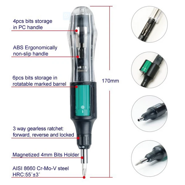

Chave De Fenda Watch Promotion Hot Sale Diy Tools Torx Precision Screwdriver Set 10 In 1 Auto Self-loading Ratchet