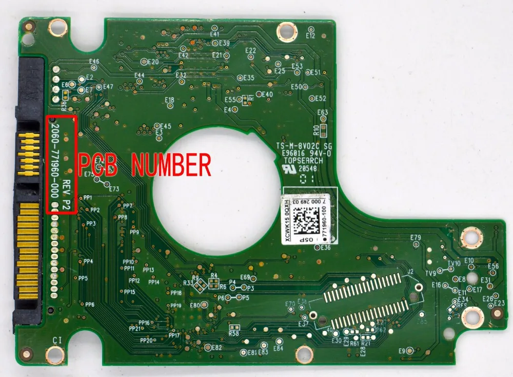 WD20NMVW HDD PCB/материнская плата/2060-771960-000 REV A, REV P2 2060 771960 000/771960-300, 771960-600, 771960-200