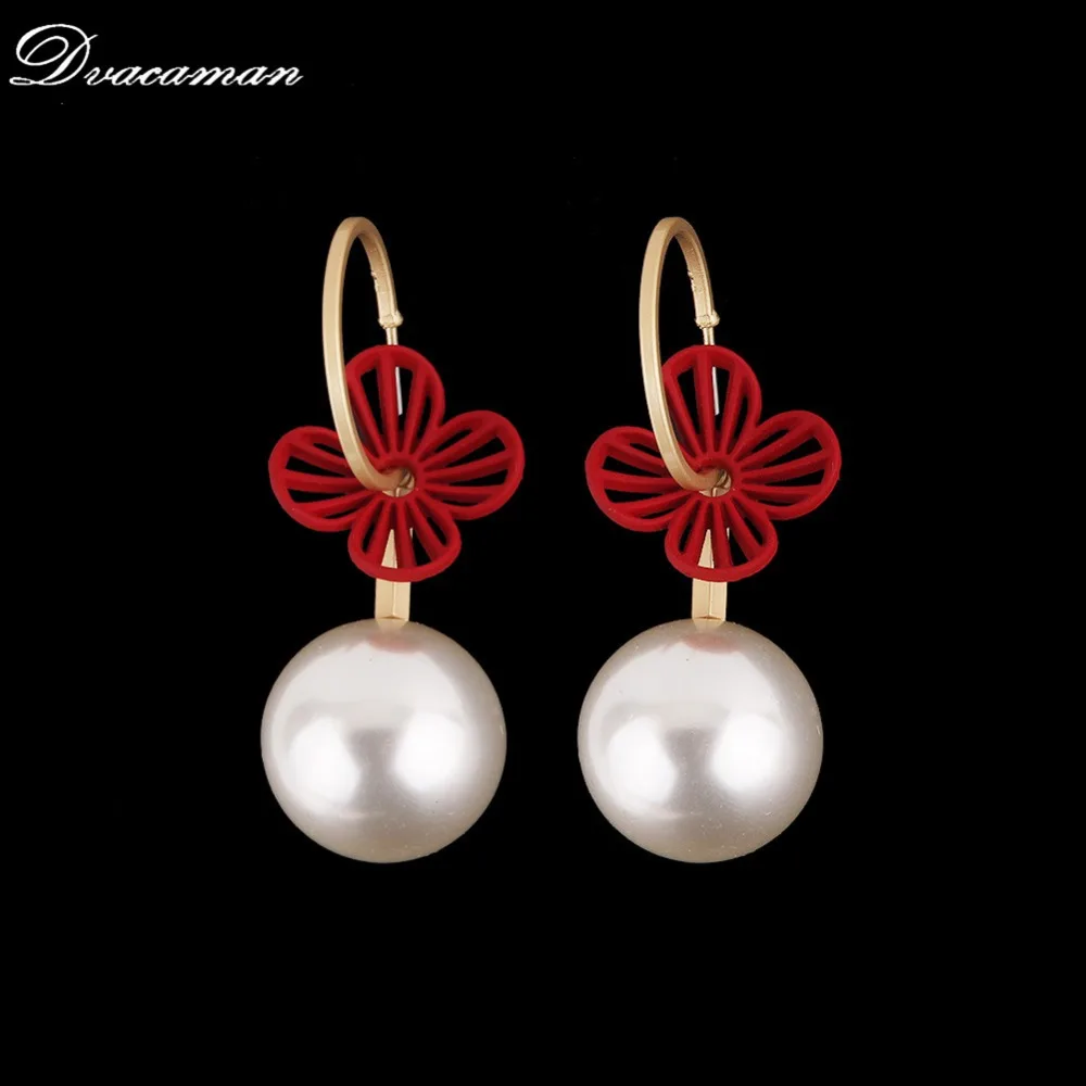 

Dvacaman Big Flower Real Pearl Earrings Women Fashion Irregular Metal Drop Earrings Dangle Wedding Party Gifts Jewelry Brinco